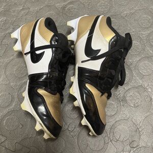 Jordan 1 Low Black and Gold Football Cleats